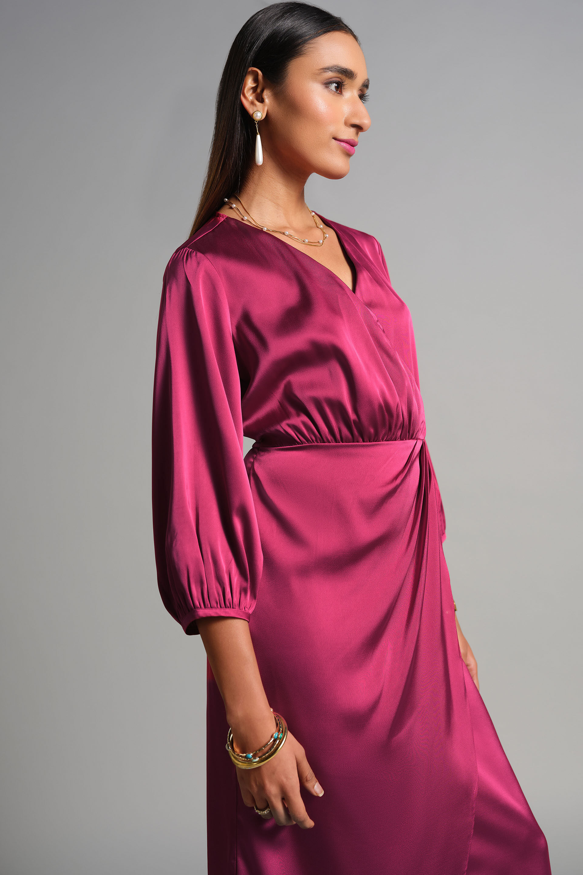 Like A Rose Dress, Magenta, image 4